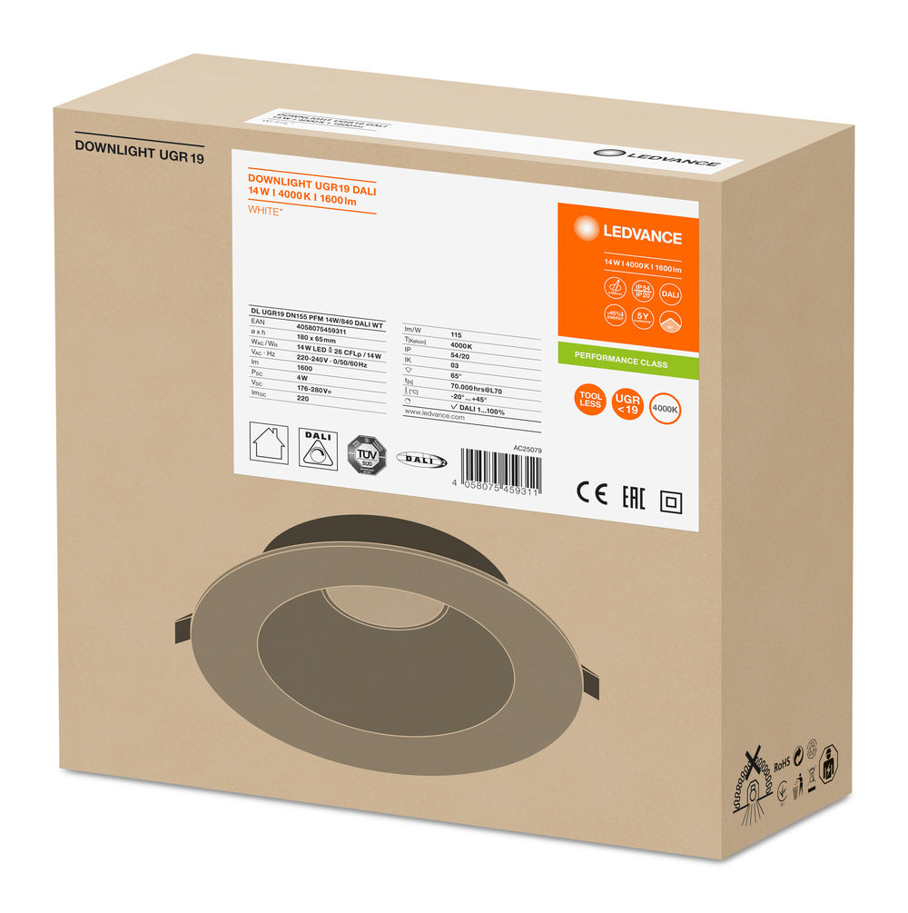 LED downlight 14W IP54 4000K 65° – zápustné LED svietidlo LEDVANCE