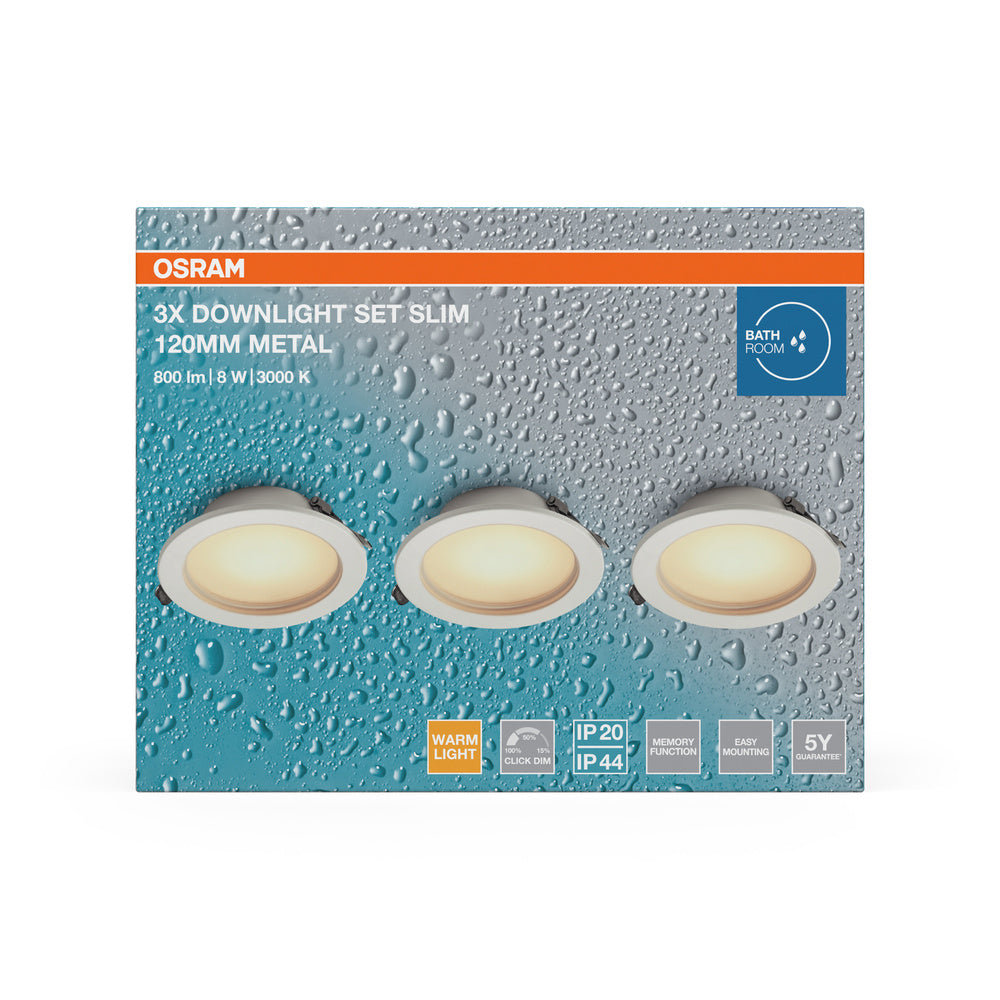 LED downlight 8W IP44 3000K 120° – zápustné LED svietidlo OSRAM