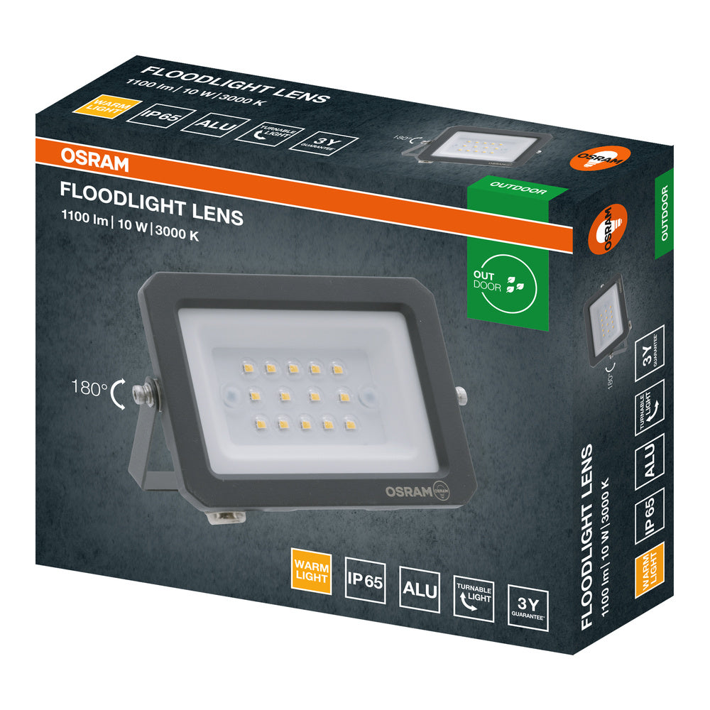 LED reflektor 10W IP65 3000K 110° – vonkajšie LED svietidlo OSRAM