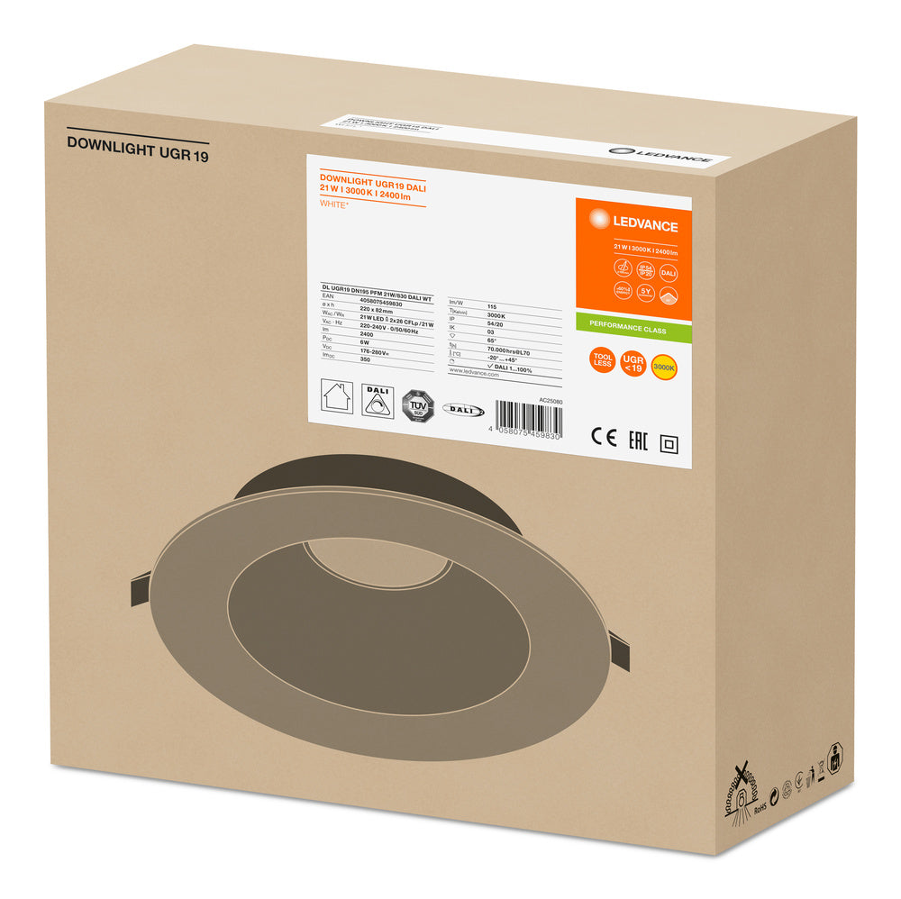 LED downlight 21W IP54 3000K 65° – zápustné LED svietidlo LEDVANCE