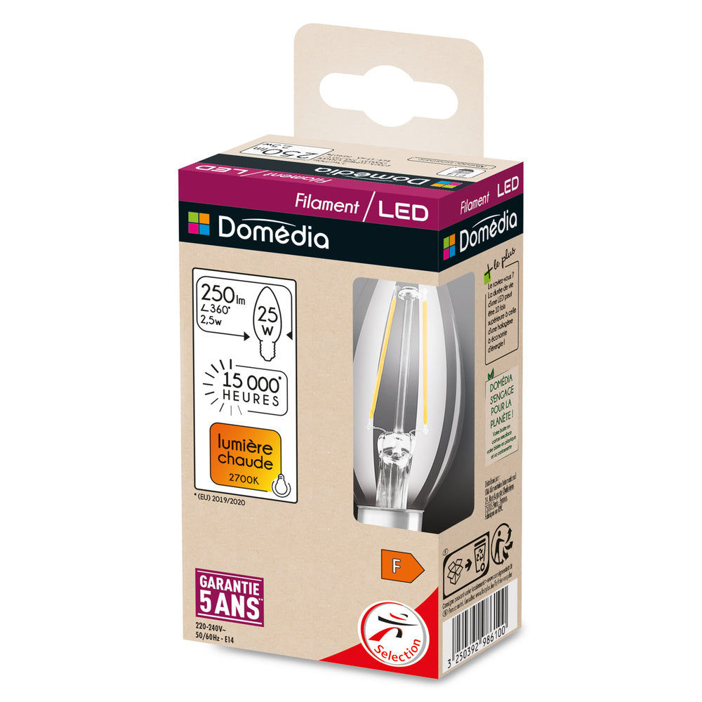 LED stropné svietidlo 2.5W IP20 2700K 300° – stropné LED svietidlo DOMEDIA