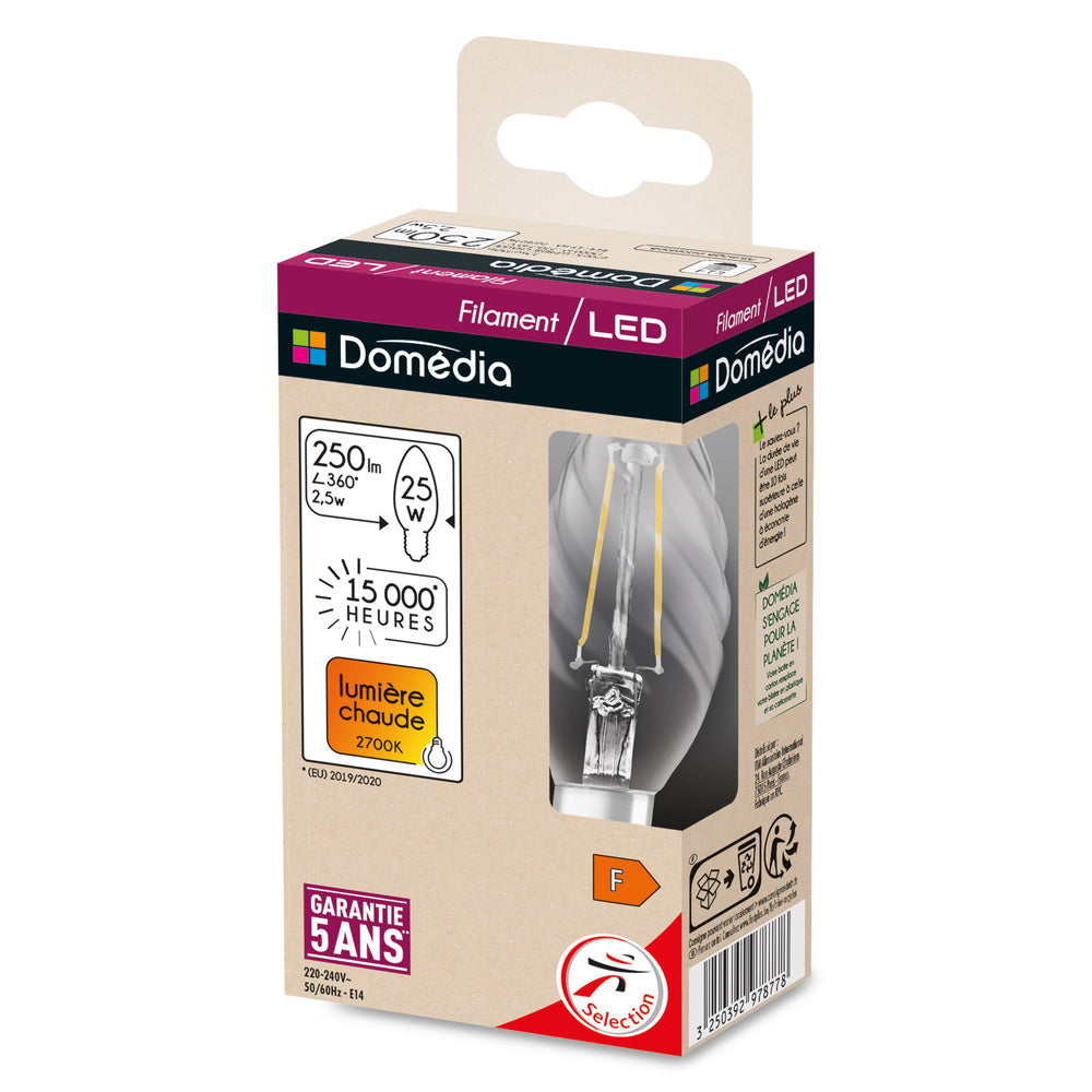 LED stropné svietidlo 2.5W IP20 2700K 300° – stropné LED svietidlo DOMEDIA