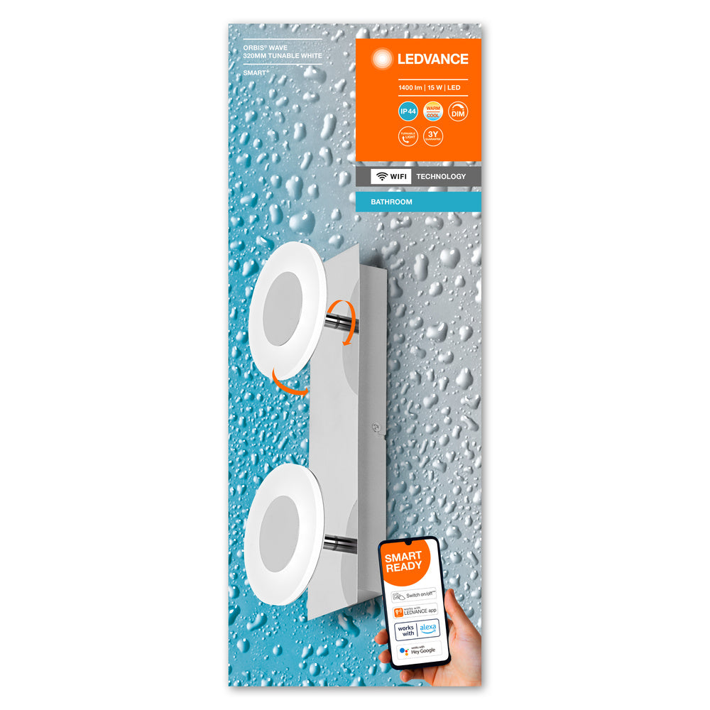 LED nástenné svietidlo 15W IP44 6500K 110° – nástenné LED svietidlo LEDVANCE