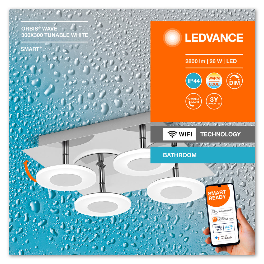 LED nástenné svietidlo 26W IP44 6500K 110° – nástenné LED svietidlo LEDVANCE
