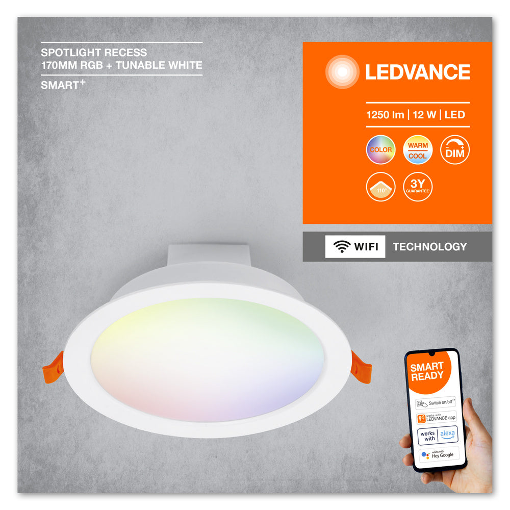 LED downlight 12W IP20 6500K 110° – zápustné LED svietidlo LEDVANCE