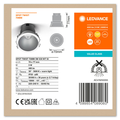 LED stropné svietidlo 5W IP20 3000K 30° – stropné LED svietidlo LEDVANCE
