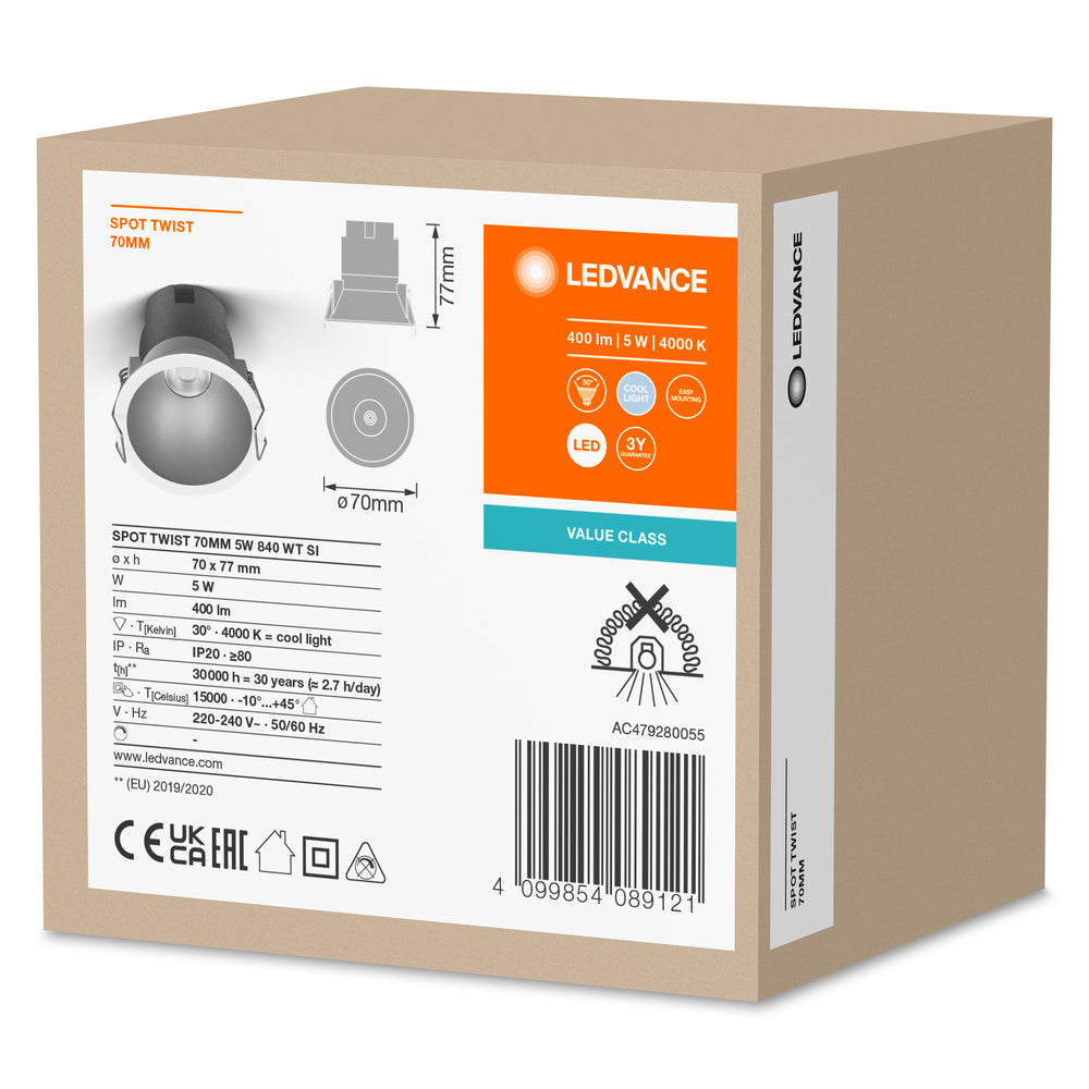 LED stropné svietidlo 5W IP20 4000K 30° – stropné LED svietidlo LEDVANCE