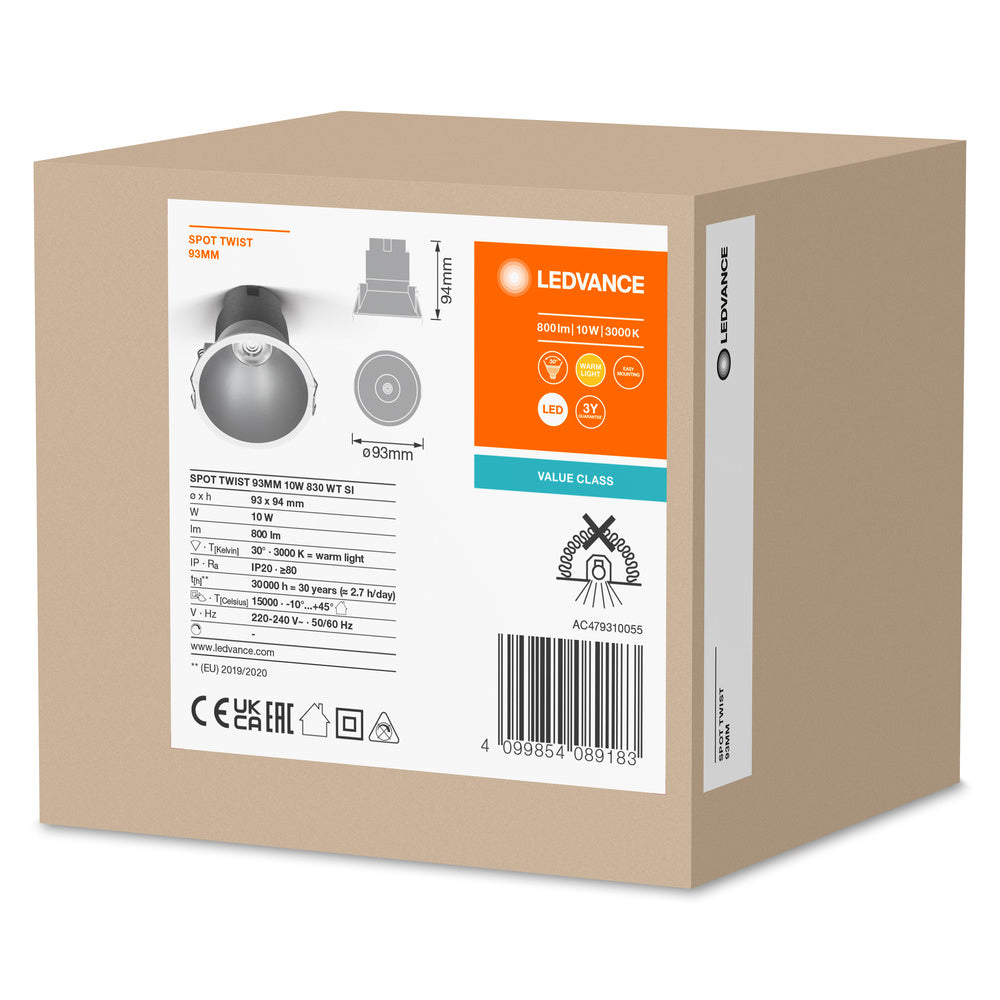 LED stropné svietidlo 10W IP20 3000K 30° – stropné LED svietidlo LEDVANCE