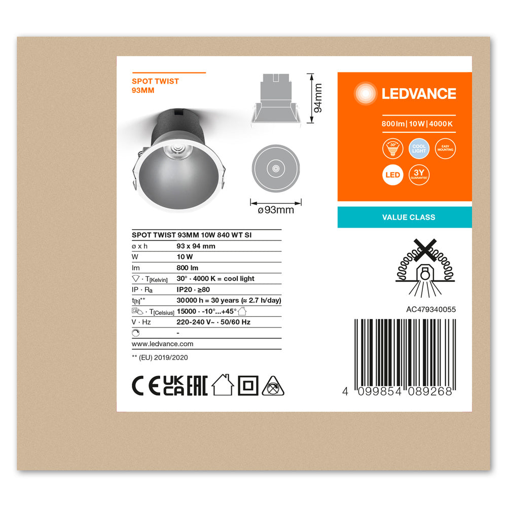 LED stropné svietidlo 10W IP20 4000K 30° – stropné LED svietidlo LEDVANCE
