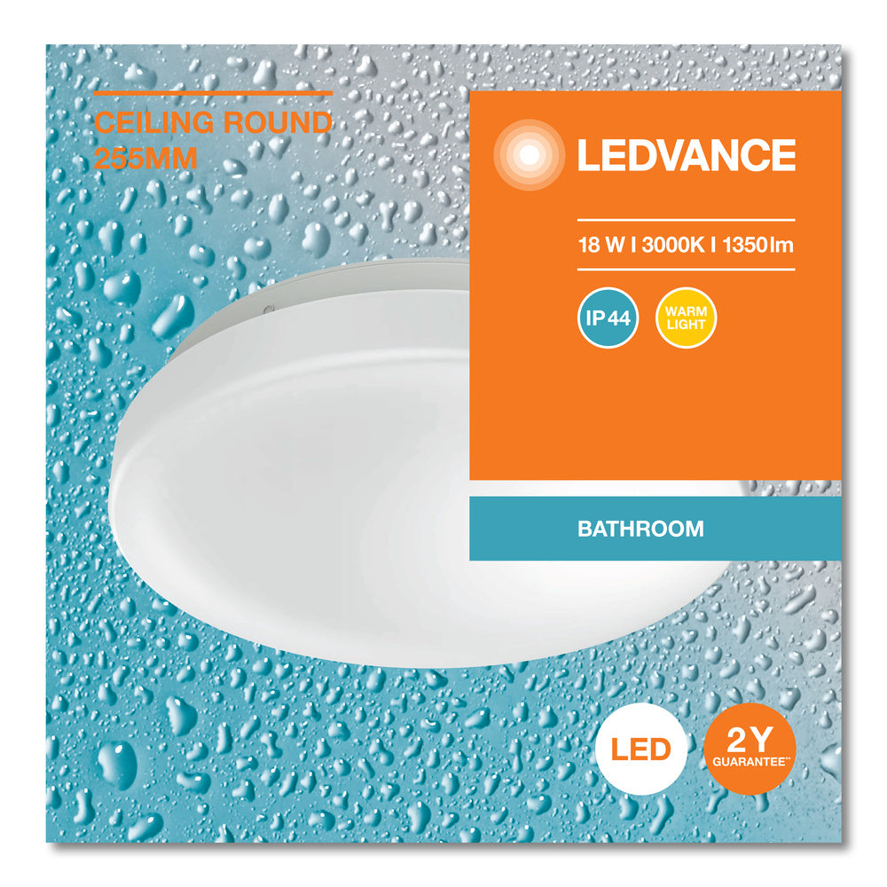 LED stropné svietidlo 18W IP44 3000K 120° – stropné LED svietidlo LEDVANCE