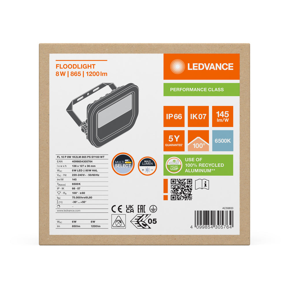 LED reflektor 8W IP66 6500K 100° – vonkajšie LED svietidlo LEDVANCE
