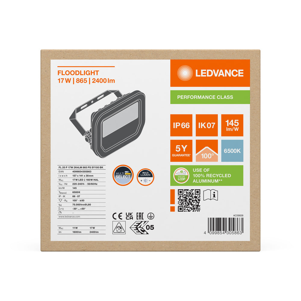 LED reflektor 17W IP66 6500K 100° – vonkajšie LED svietidlo LEDVANCE