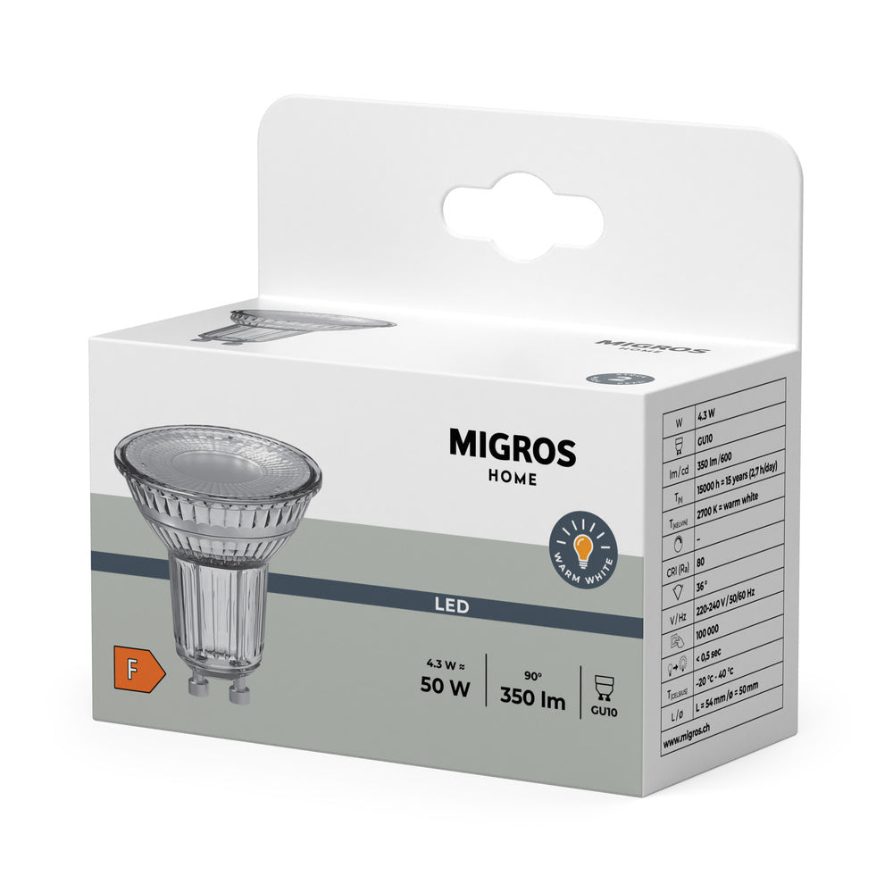 LED downlight 4.3W IP20 2700K 36° – zápustné LED svietidlo MIGROS