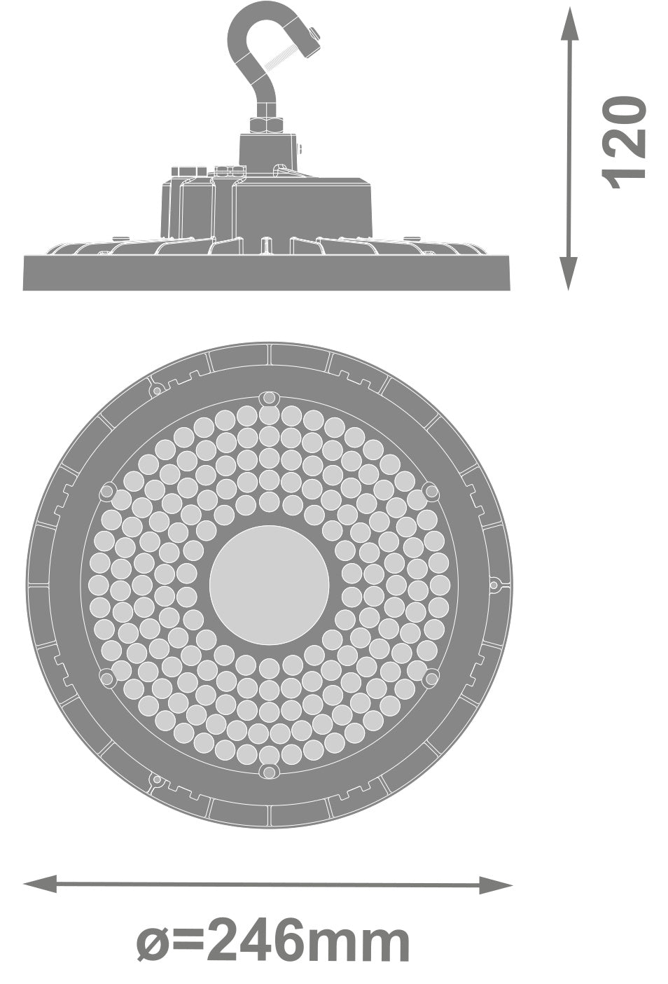 LED High Bay 120W IP66 5700K 90° – priemyselné LED svietidlo LEDVANCE