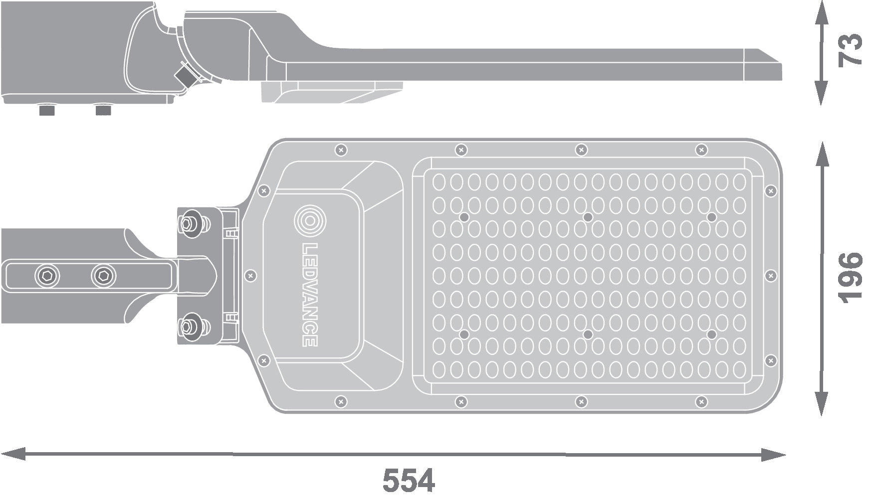 LED pouličné osvetlenie 100W IP65 3000K 155° – pouličné LED svietidlo LEDVANCE