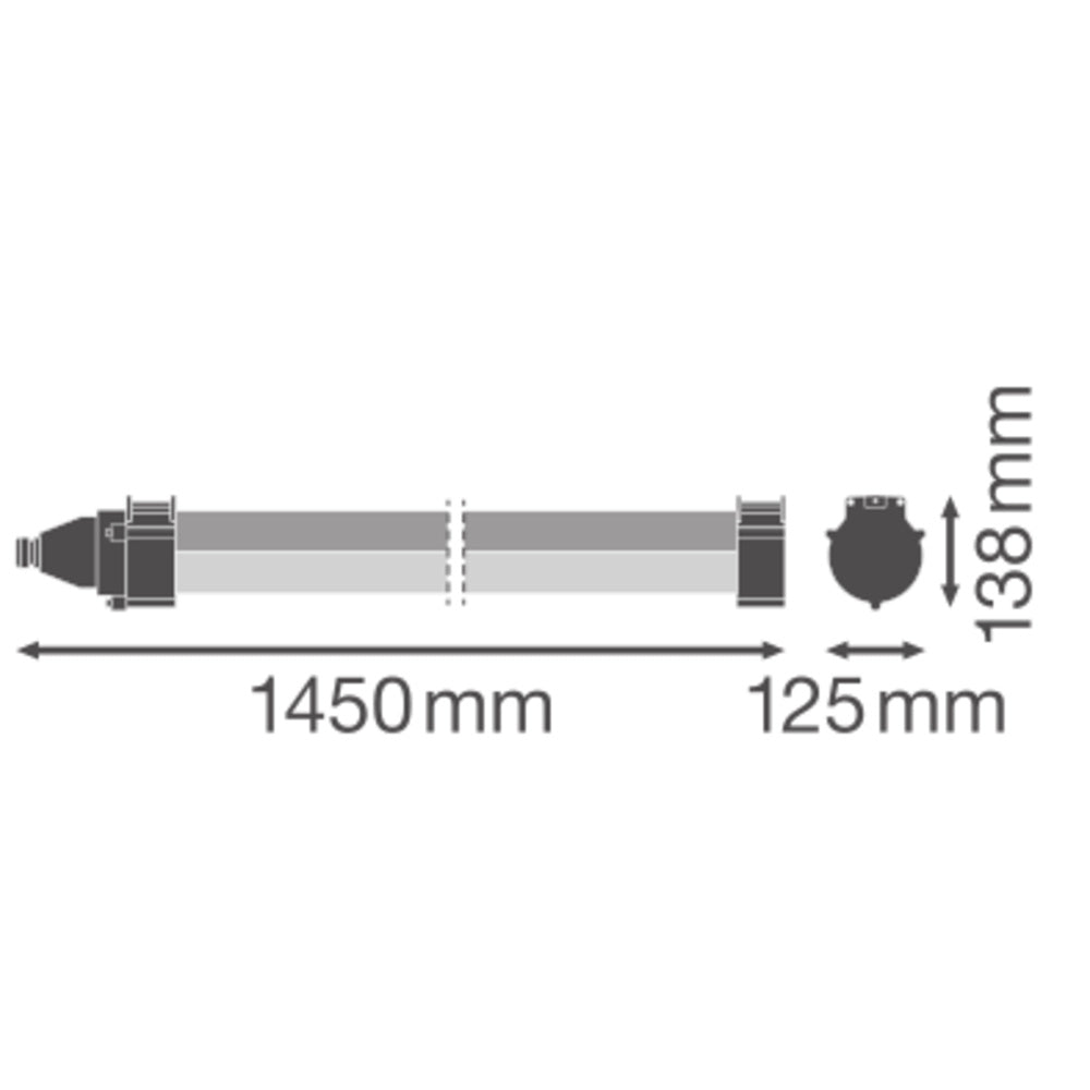 LED prachotesné svietidlo 43W IP66 4000K 117° – priemyselné prachotesné svietidlo LEDVANCE