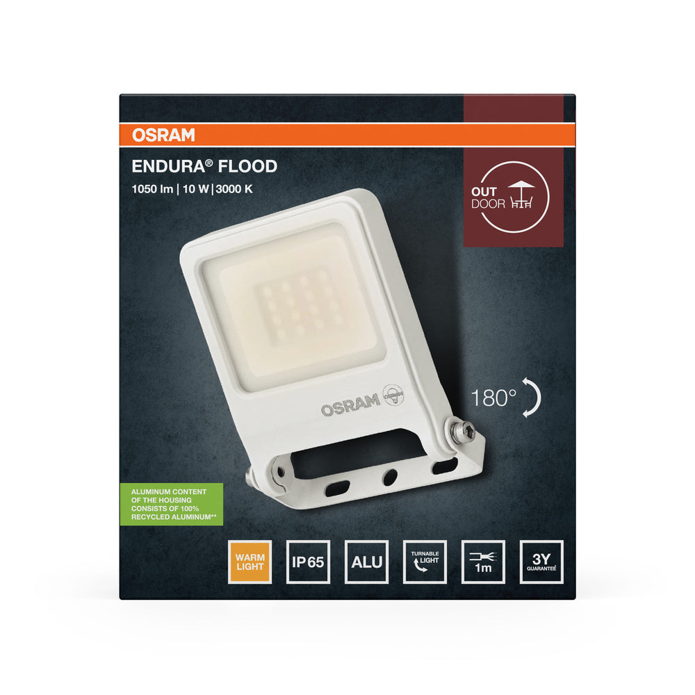 LED reflektor 10W IP65 3000K 110° – vonkajšie LED svietidlo OSRAM