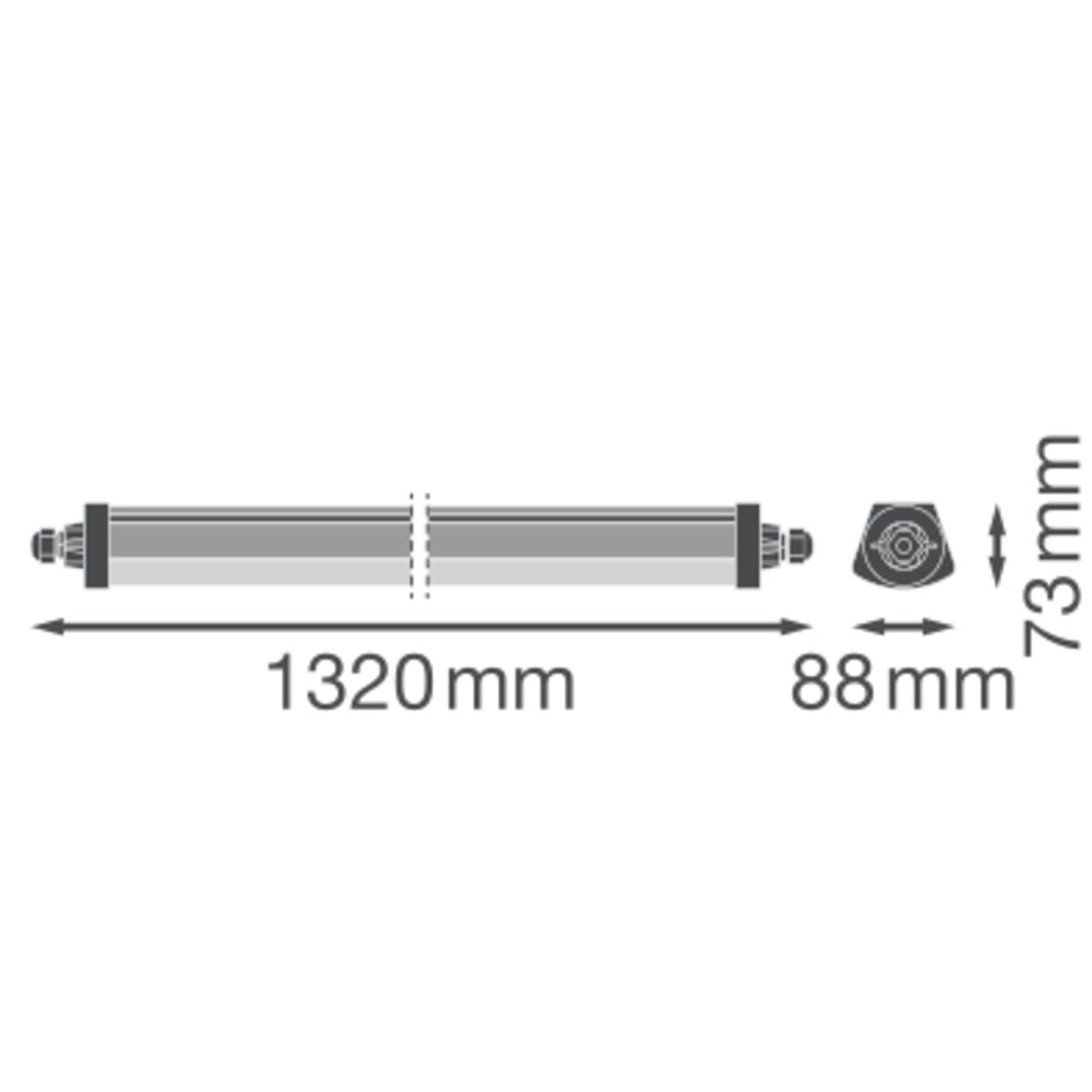 LED prachotesné svietidlo 34W IP66 6500K 120° – priemyselné prachotesné svietidlo LEDVANCE