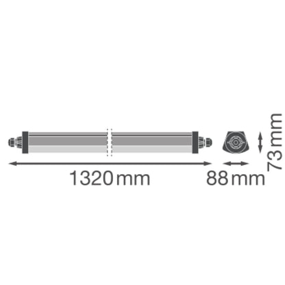 LED prachotesné svietidlo 34W IP66 6500K 120° – priemyselné prachotesné svietidlo LEDVANCE