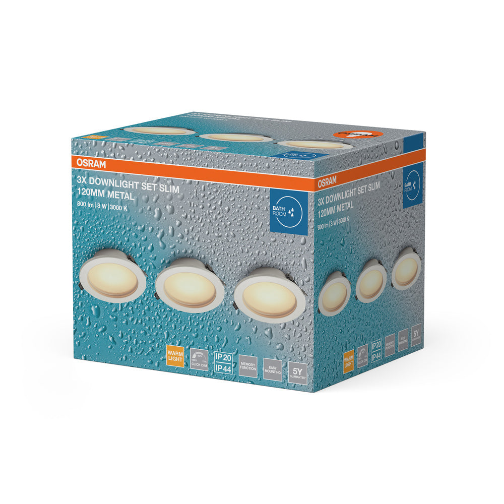 LED downlight 8W IP44 3000K 120° – zápustné LED svietidlo OSRAM