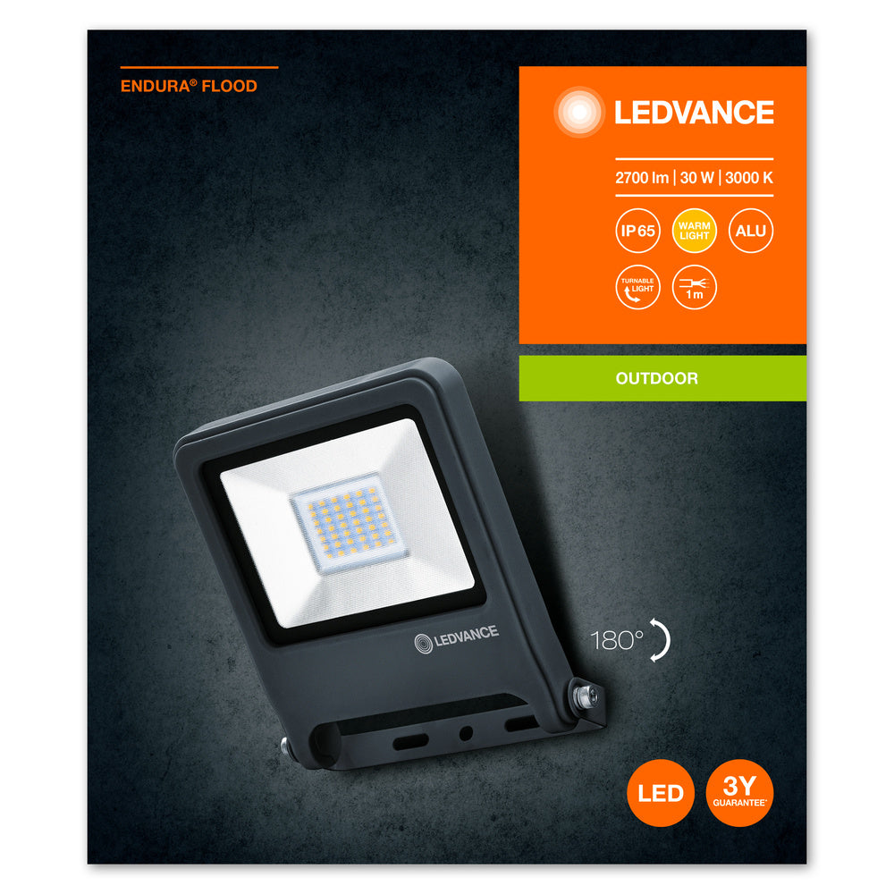LED reflektor 30W IP65 3000K 110° – vonkajšie LED svietidlo LEDVANCE