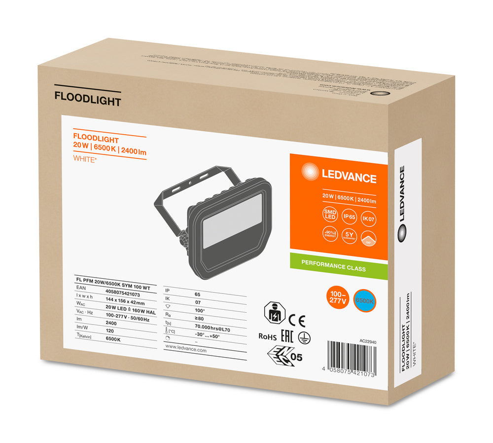 LED reflektor 20W IP65 6500K 100° – vonkajšie LED svietidlo LEDVANCE